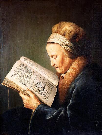 Portrait of an old woman reading, Gerard Dou